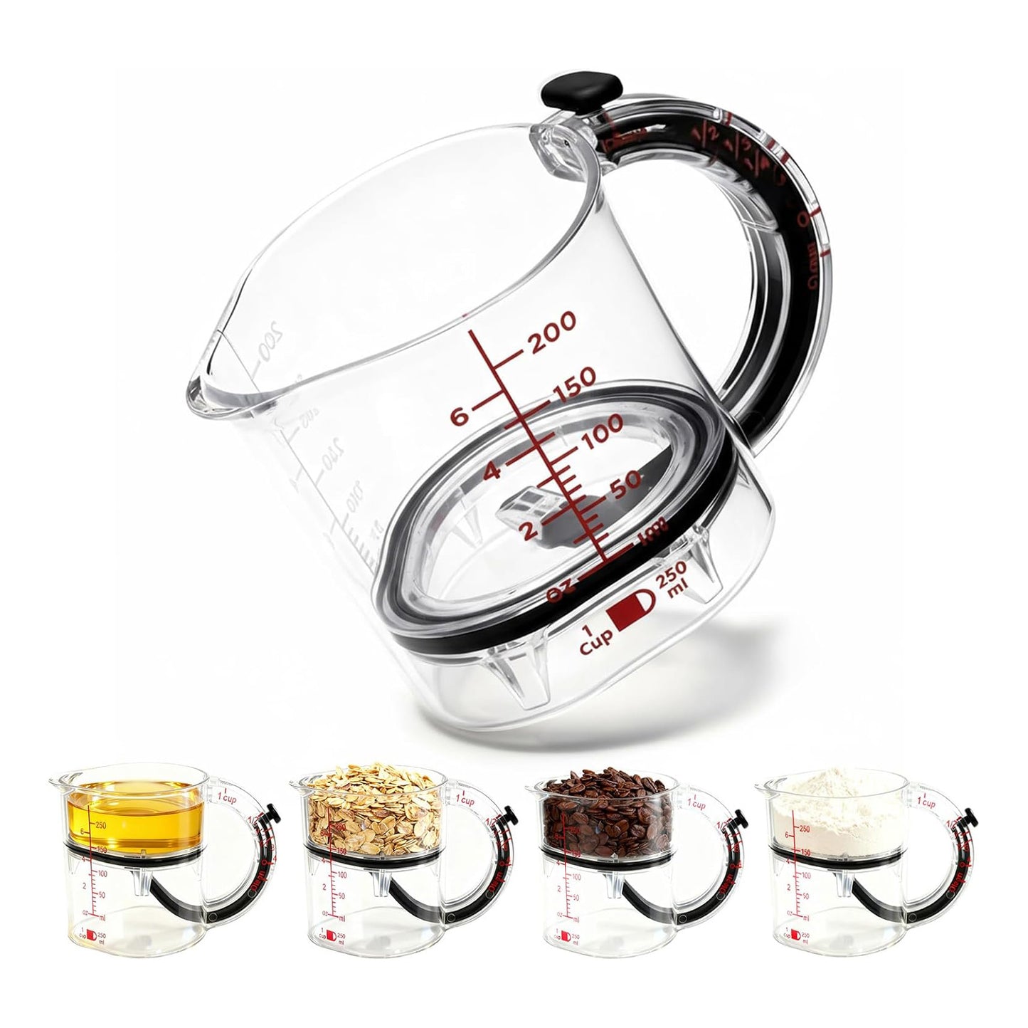 All-in-1 Adjustable Measuring Cup, Metric & Imperial Measurements