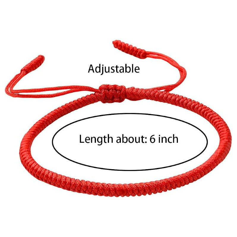 2PCS Lucky Red String Bracelet Tibetan Buddhist Prayer Bracelet Adjustable Size