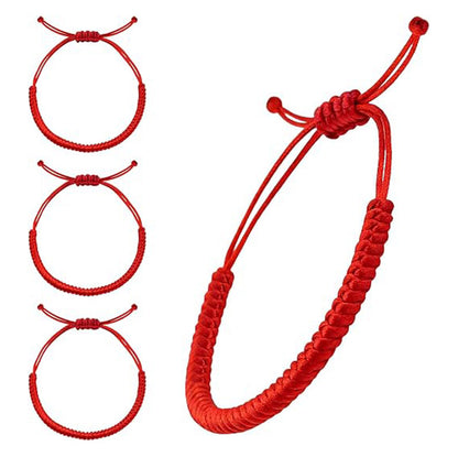 2PCS Lucky Red String Bracelet Tibetan Buddhist Prayer Bracelet Adjustable Size