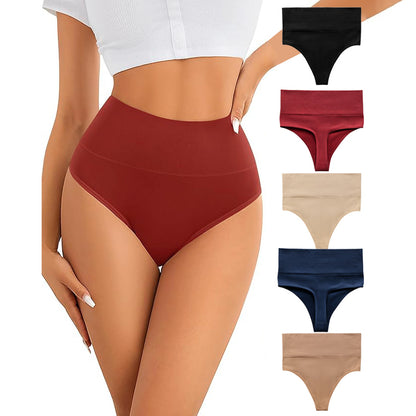5pcs High Waisted Bikini Underwear Set for Women Tummy Control