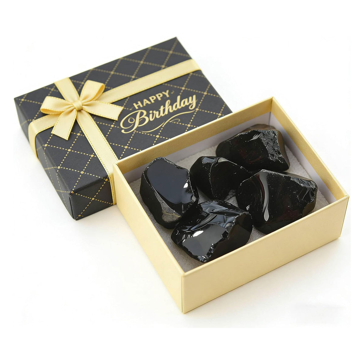 2PCS Obsidian Natural Healing Crystals Raw Rough Stones