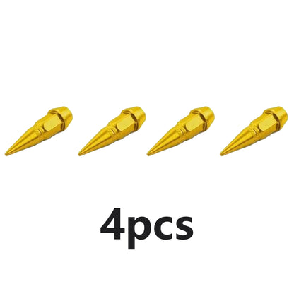 4PCS Dustproof Spiked Aluminum Tire Valve Stem Caps