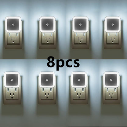 4/8Pcs Night Light,Warm White LED Night Lights Plug into Wall with Dusk to Dawn sensors