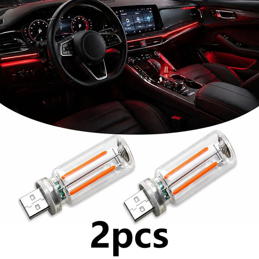 2PCS Car USB Night Light Touch Dimmable LED Filament Lamp