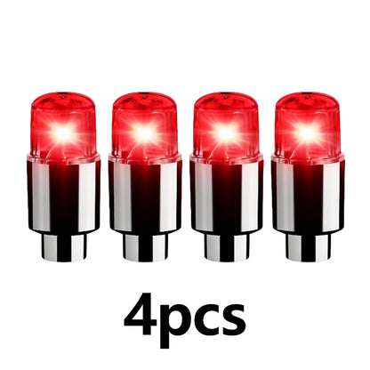 4 Pack LED Tire Lights for Car Trucks Valve Stem Cap Bike Golf Cart