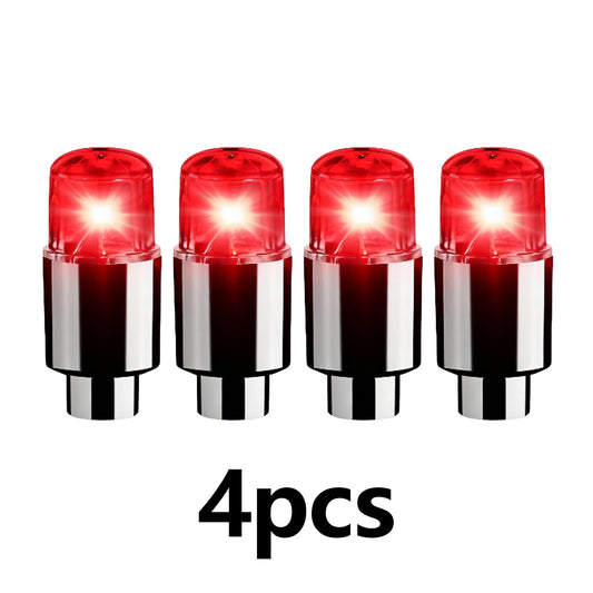 4 Pack LED Tire Lights for Car Trucks Valve Stem Cap Bike Golf Cart