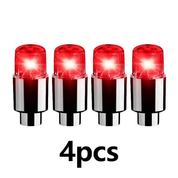 4 Pack LED Tire Lights for Car Trucks Valve Stem Cap Bike Golf Cart