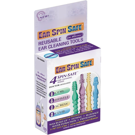 4 Spin-Safe Reusable and Flexible Ear Cleaner Kit