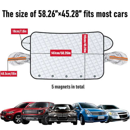 Windshield Snow Cover for Car, Waterproof UV Block with Magnetic Edges