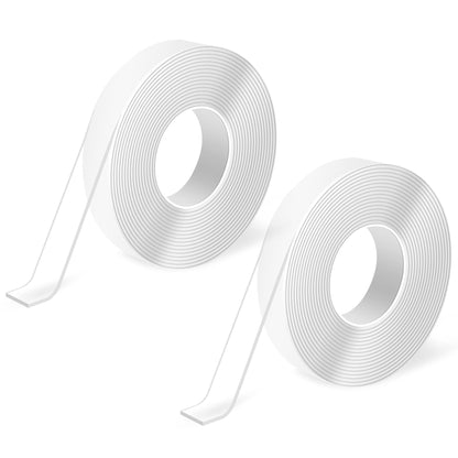 2Pcs Double Sided Tape Heavy Duty, Multipurpose Removable Mounting Tape Adhesive Grip(9.85FT)