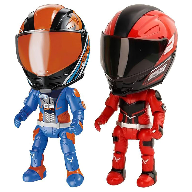 Mini Moto Helmet Heroes Transforming Ornaments with Hidden Racers Inside