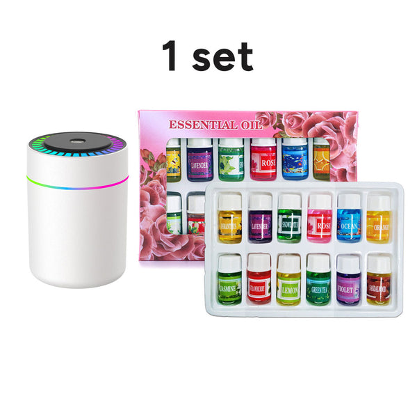 Portable Humidifier with Colorful LED Night Light and 12PCS Essential Oils