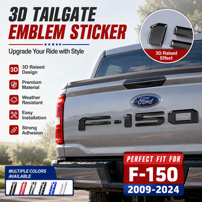 F-150 Upgrade Accessories: 3D Emblem – Tailgate Insert Lettering – Stylish Trim Designed for Pickup Owners