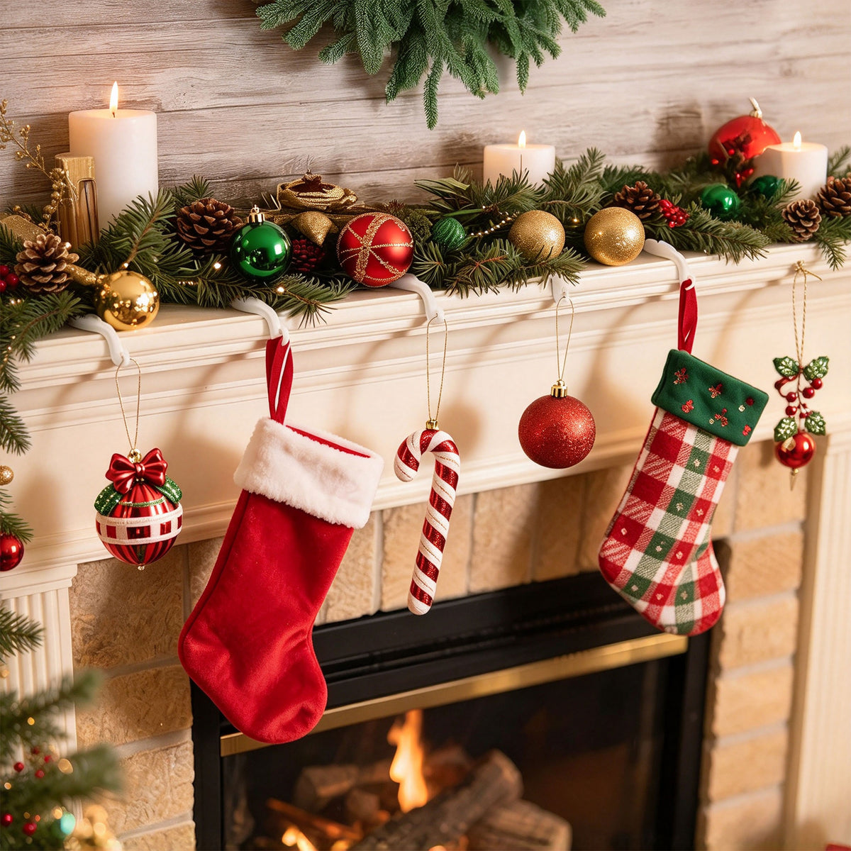 6PCS Silicone Garland Hangers for Mantle, Mantle Garland Hooks
