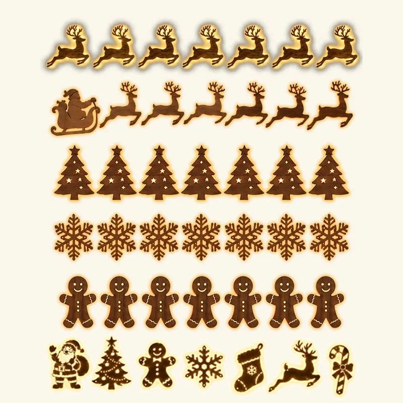 7Pcs/set LED Reindeer Wall Decorations - Festive Christmas Lighting