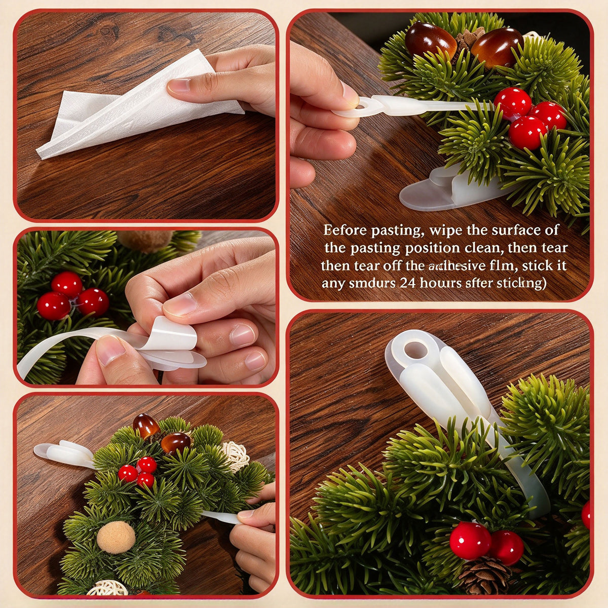 6PCS Silicone Garland Hangers for Mantle, Mantle Garland Hooks