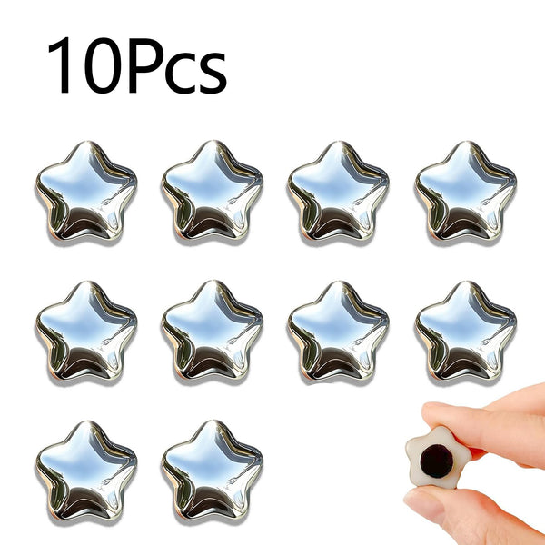 10 Pcs Silver Star-Shaped Decorative Fridge Magnets