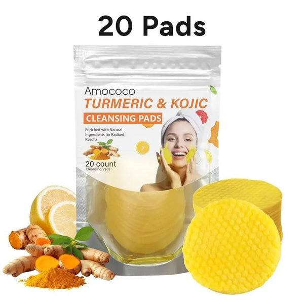 Turmeric & Kojic Cleansing Pads - 20 Pads for Deep Pore Clean