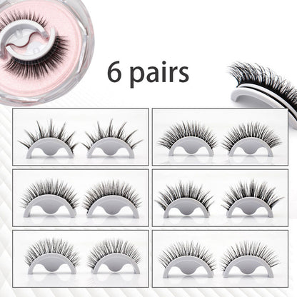 6 Pairs Self Adhesive Eyelashes,3D Dense Lashes No Glue Reusable
