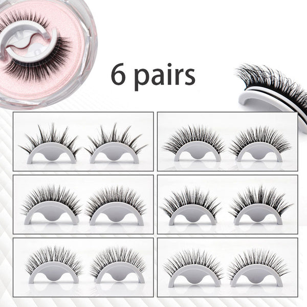 6 Pairs Self Adhesive Eyelashes,3D Dense Lashes No Glue Reusable