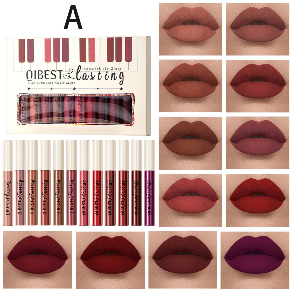 12 Pcs Matte Liquid Lipstick Set - Long Lasting & Waterproof Lipstick Kit