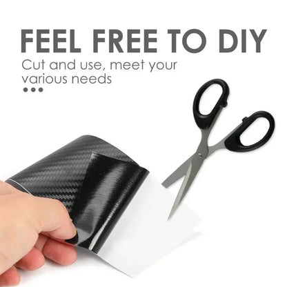 2 Roll Car Door Edge Guards Anti-Scratch Anti-Collision 3D Carbon Fiber Vinyl Wrap Adhesive Strip Tape