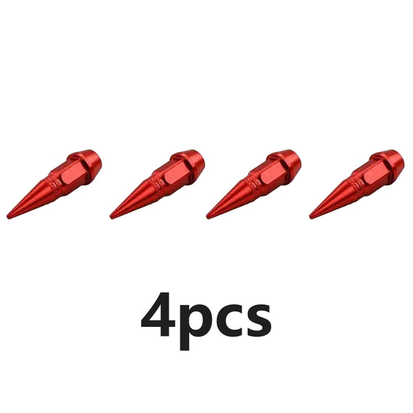 4PCS Dustproof Spiked Aluminum Tire Valve Stem Caps