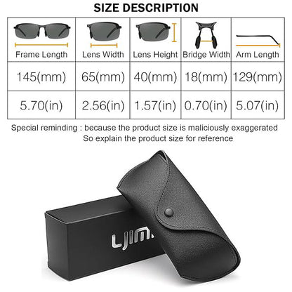 2PCS Polarized Photochromic Driving z87 Sunglasses Day and Night Safety Glasses