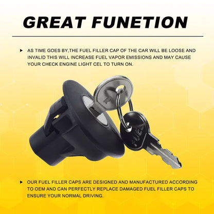 Automotive Replacement Lockable Fuel Tank Cap Plug with 2 Keys