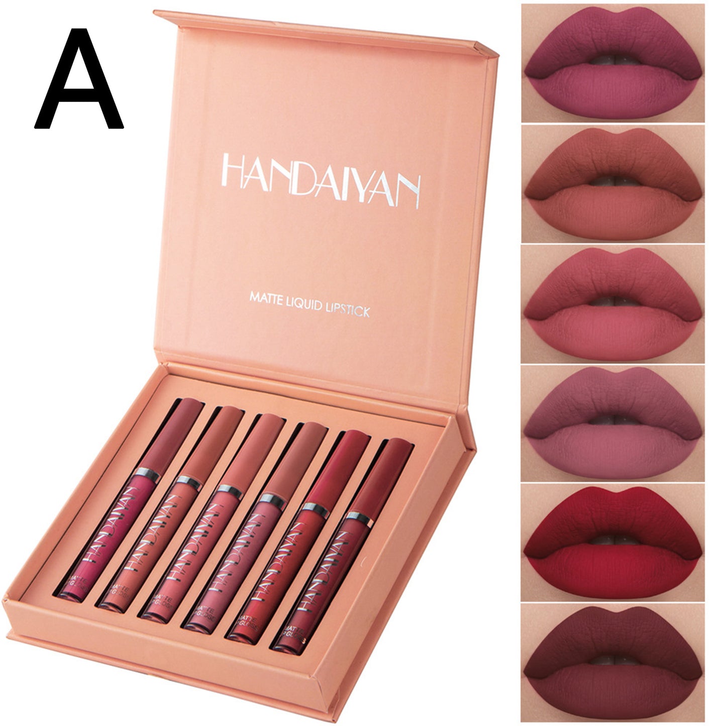 6-Piece Matte Liquid Lipstick Makeup Set,Long-lasting Wear, Non-sticky, Non-fading