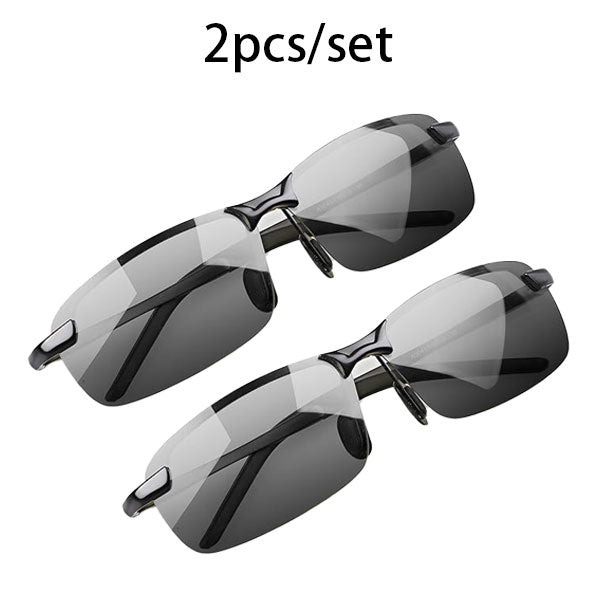 2PCS Polarized Photochromic Driving z87 Sunglasses Day and Night Safety Glasses
