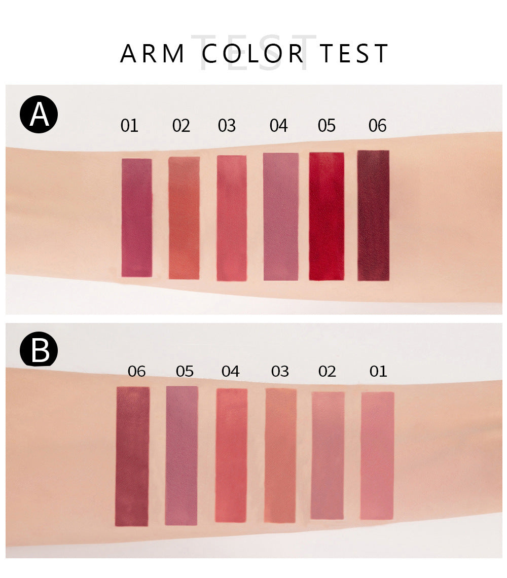 6-Piece Matte Liquid Lipstick Makeup Set,Long-lasting Wear, Non-sticky, Non-fading