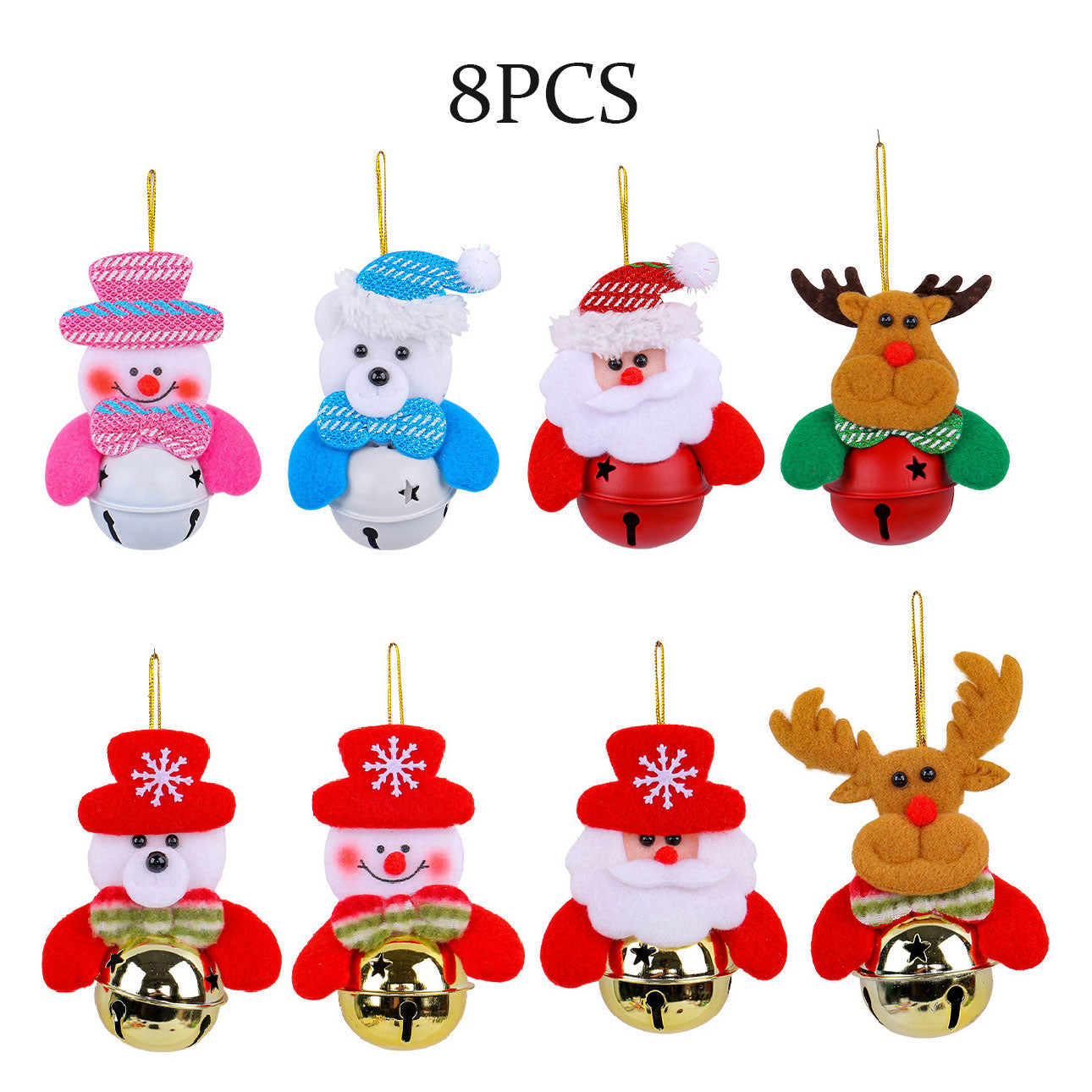 Christmas Tree Plush Ornaments Santa Snowman Bear Decorations Xmas Tree