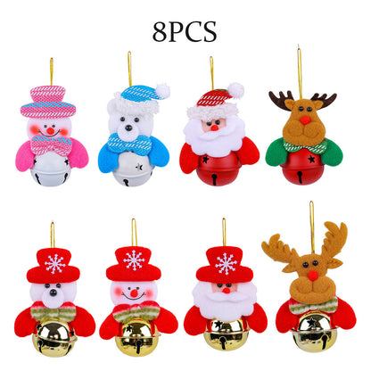 Christmas Tree Plush Ornaments Santa Snowman Bear Decorations Xmas Tree