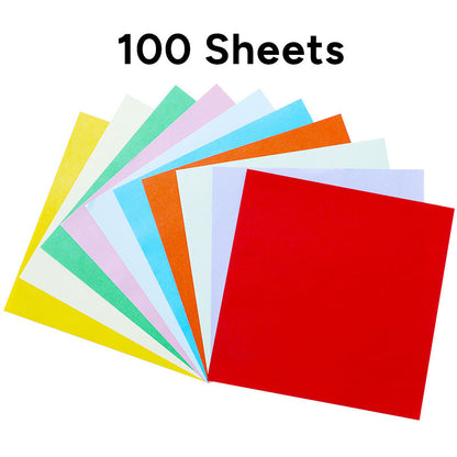 100 Sheets Colored Cardstock 65Ib 10 Colors Construction Paper 5.5"x5.5"