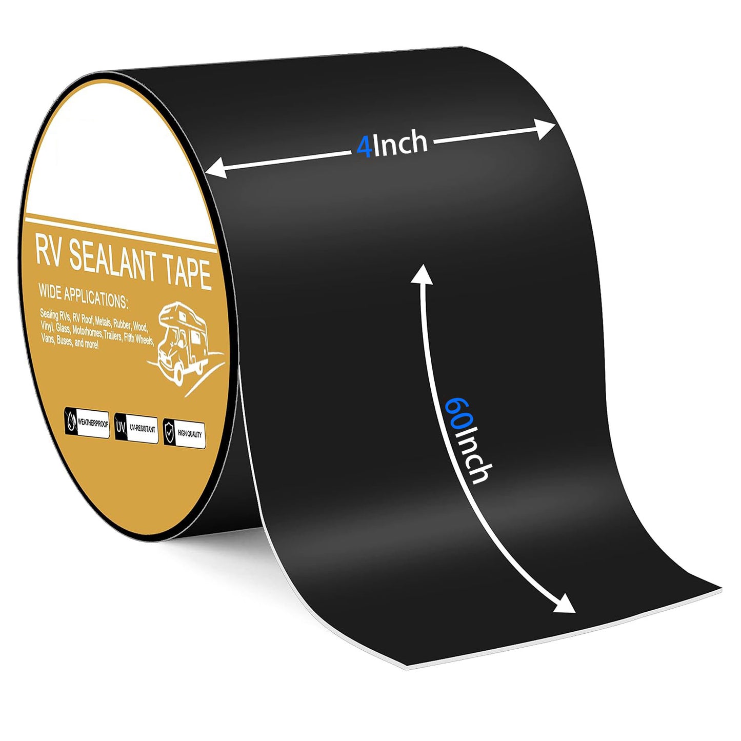 Original Thick Flexible Rubberized Waterproof Tape - Seal and Patch Leaks 4x60inch