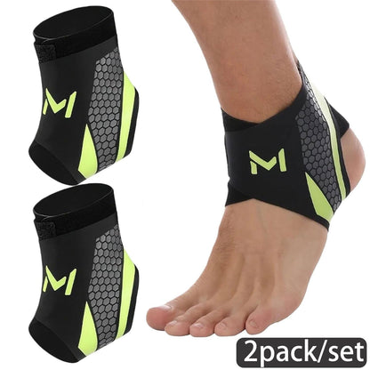 2-Pack Adjustable Ankle Brace, Lace Up Ankle Stabilizer with Support Straps
