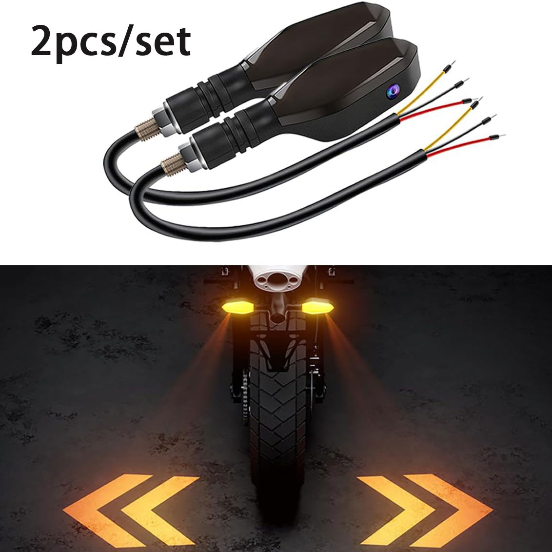 2 PCS LED Turn Signal Lights Projector for Motorcycle