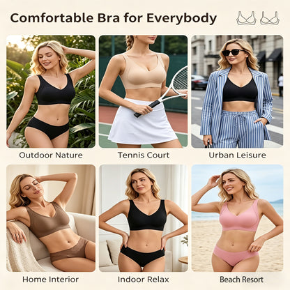 Womens Seamless Wireless Supportive Bras Push Up