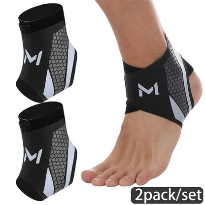 2-Pack Adjustable Ankle Brace, Lace Up Ankle Stabilizer with Support Straps