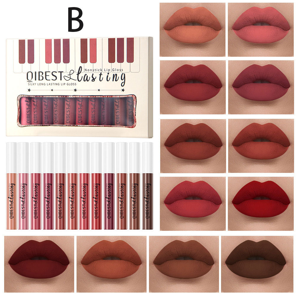 12 Pcs Matte Liquid Lipstick Set - Long Lasting & Waterproof Lipstick Kit