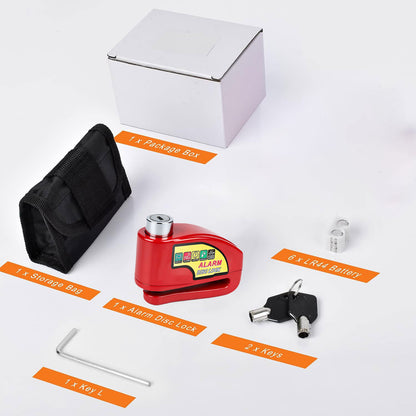 Motorcycle Alarm Disc Brake Lock, Motorcycle Locks Anti Theft Security Wheel Disc Lock
