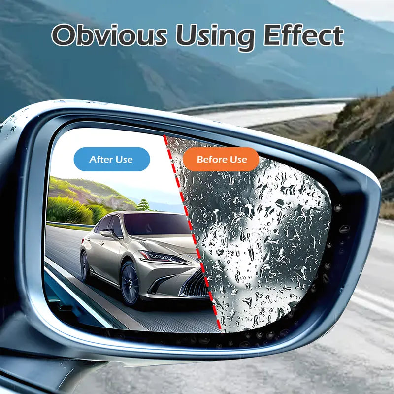 4 Counts Car Rearview Mirror Film, Anti Fog Glare Rainproof Waterproof Protective Sticker