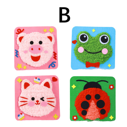 4Pcs Sewing Kit for Kids DIY Embroidery Sewing Kit Cute Animal Sewing Projects Easy Crafts
