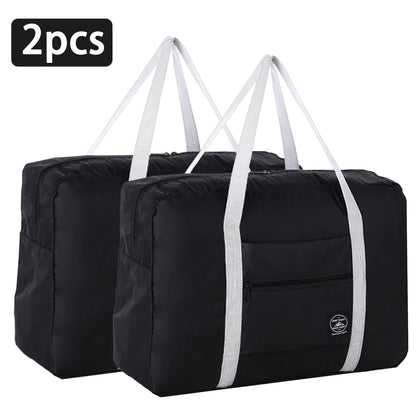 2PCS Foldable Travel Duffel Bag Tote Carry on Luggage Bag