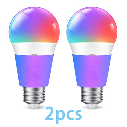2PCS Smart Light Bulb, A19 Color Changing Light Bulb, 800 LM, E26 Base WiFi & Bluetooth