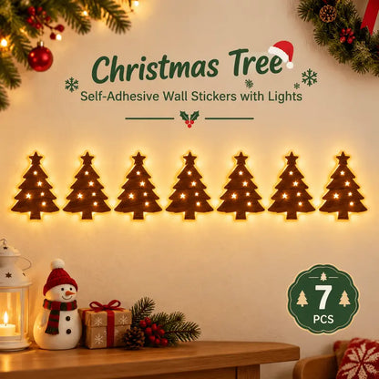 7Pcs/set LED Reindeer Wall Decorations - Festive Christmas Lighting