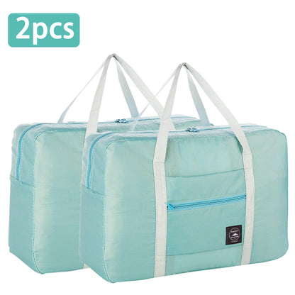2PCS Foldable Travel Duffel Bag Tote Carry on Luggage Bag