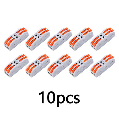 10Psc Inline Compact Wire Connectors, Inline Wire Connector, Push Quick Lever Wiring Nuts for 28-12 AWG