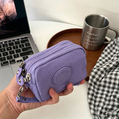 Three Layer Coin Purse Key Bag Women Wallets Zipper Waterproof